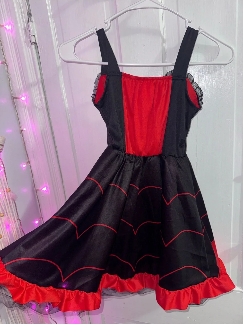 Red & Black Vampire Girl Costume for Kids